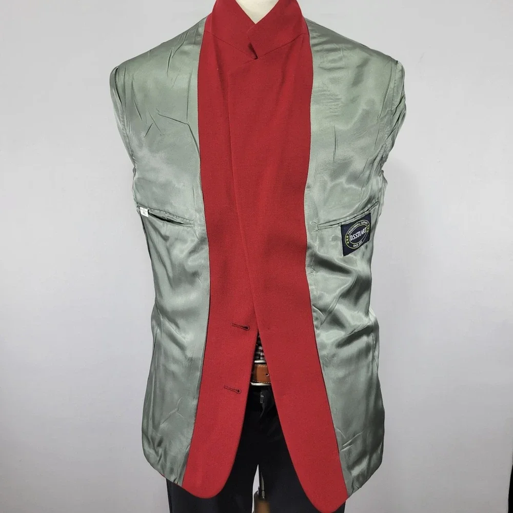 D.S.STUART Men's Sport Coat Blazer Two‎ Button Red Polyester Wool Size 40L NEW